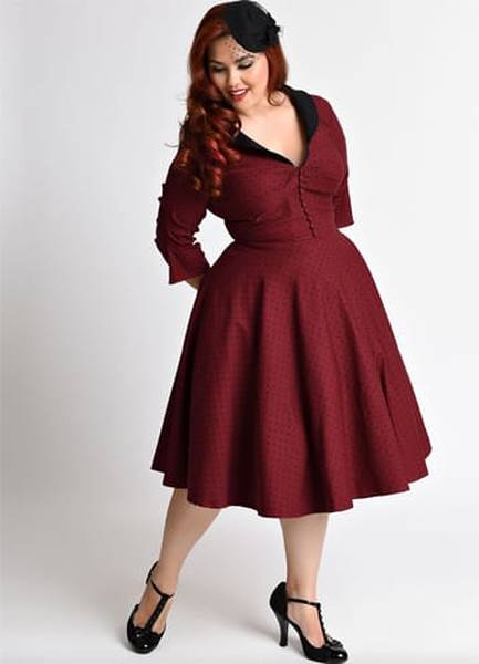 robe pin up rose rouge